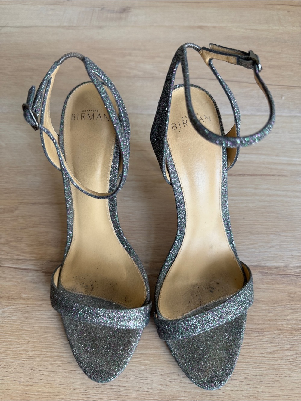Alexandre Birman Shoes, Heels Size 40. Multicolor Glitter Silver,Good Condition